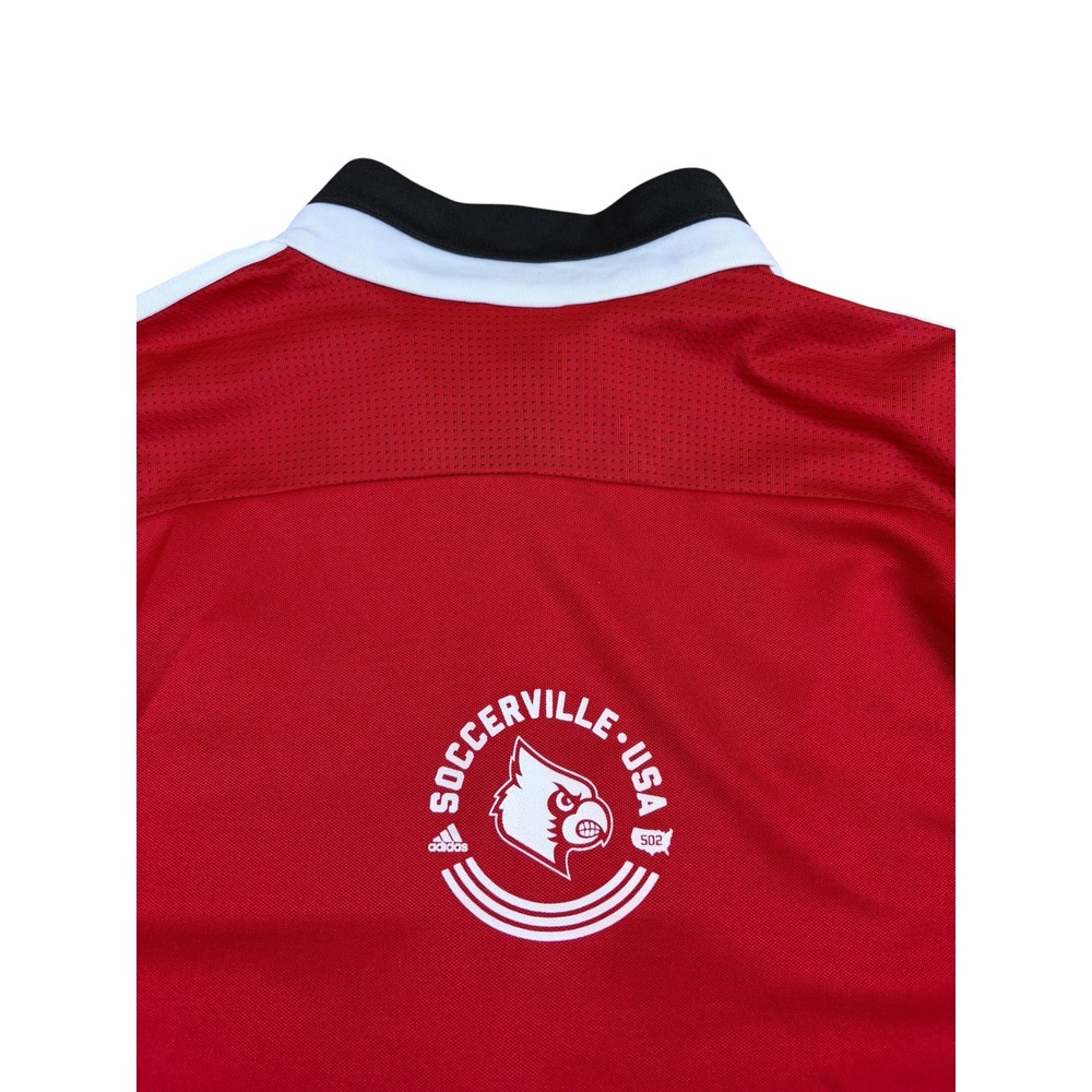 Adidas Louisville Soccer Track Jacket XL Mens Red Black Full Zip Climalite - Picture 4 of 4